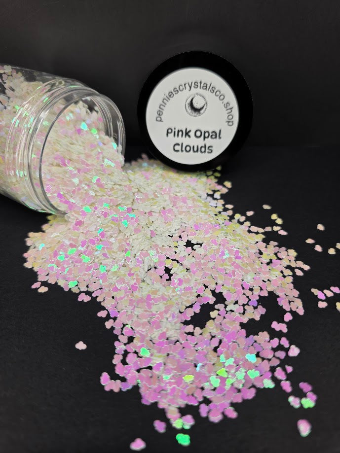 Pink Opal Clouds Shaped Glitter