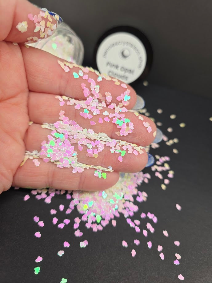 Pink Opal Clouds Shaped Glitter