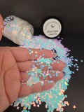Blue Opal Hearts Shaped Glitter