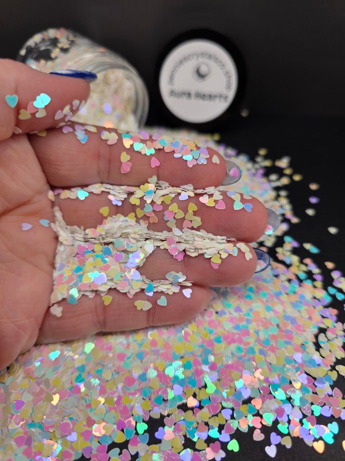 Aura Hearts Shaped Glitter - Mixed Colors