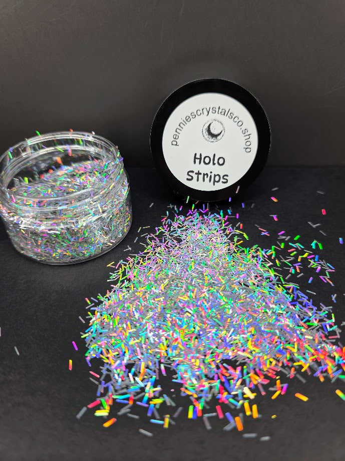 Silver Holographic Glitter Strips