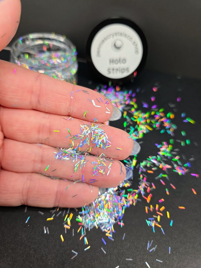 Silver Holographic Glitter Strips