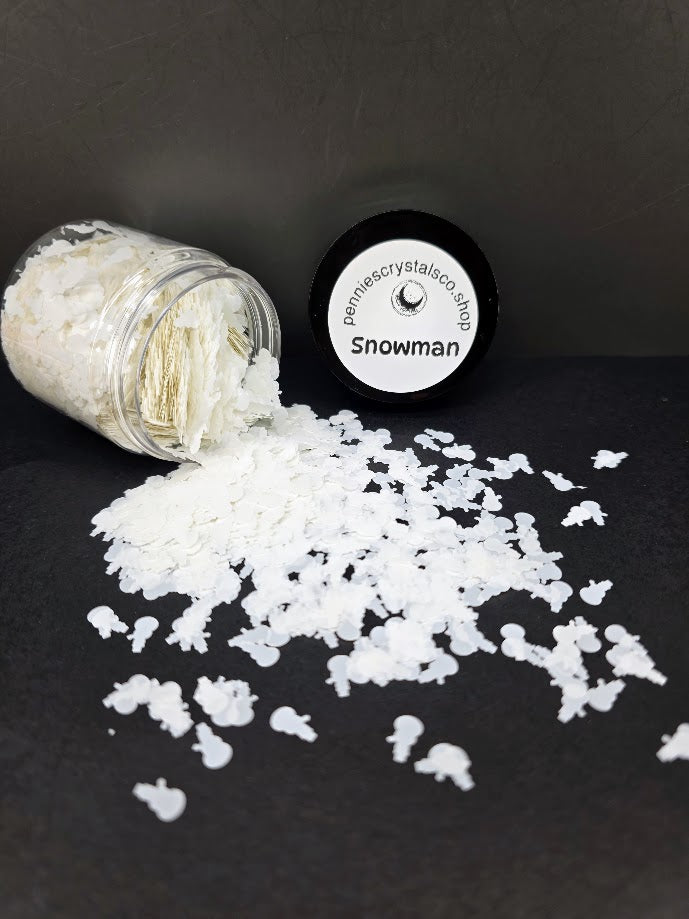 Pure White Snowman Shaped Glitter