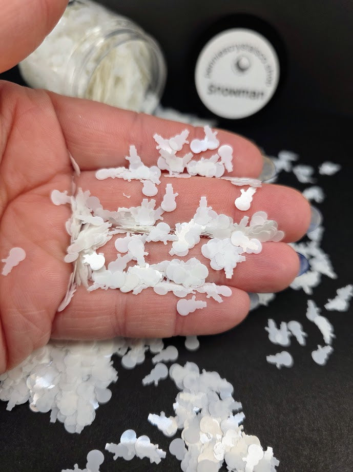 Pure White Snowman Shaped Glitter