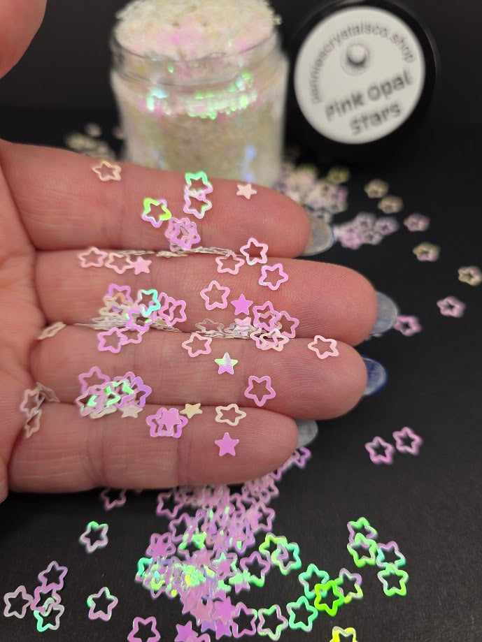 Pink Opal Hollow Stars Shaped Glitter