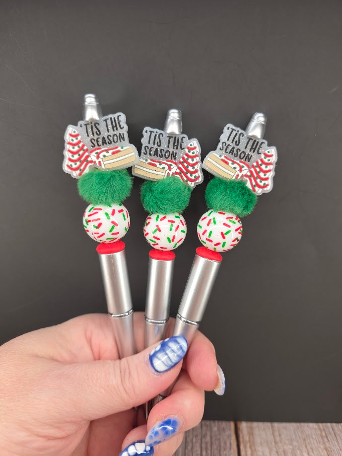Christmas Collection Silicone & Acrylic Beaded Pens
