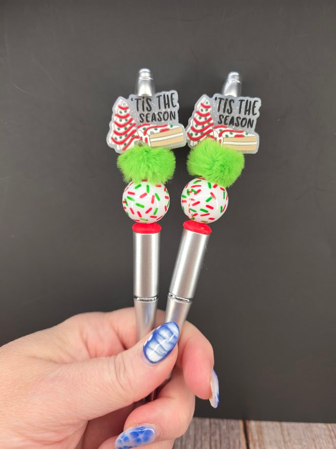 Christmas Collection Silicone & Acrylic Beaded Pens