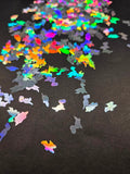 Holographic Silver Dinosaur Shaped Glitter