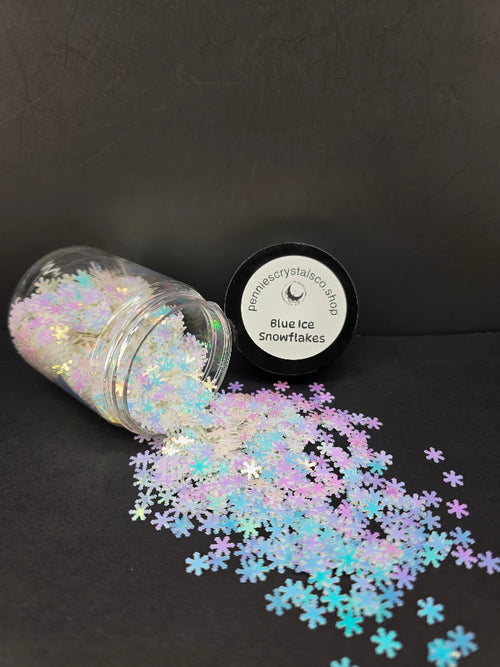 Blue Ice Snowflakes Shaped Glitter