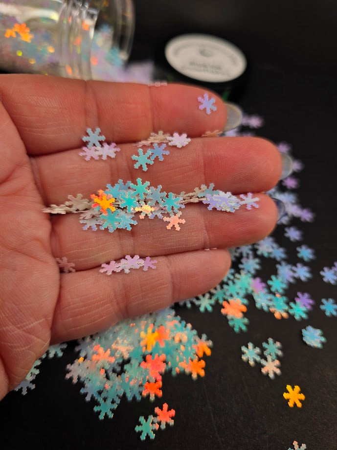 Blue Ice Snowflakes Shaped Glitter