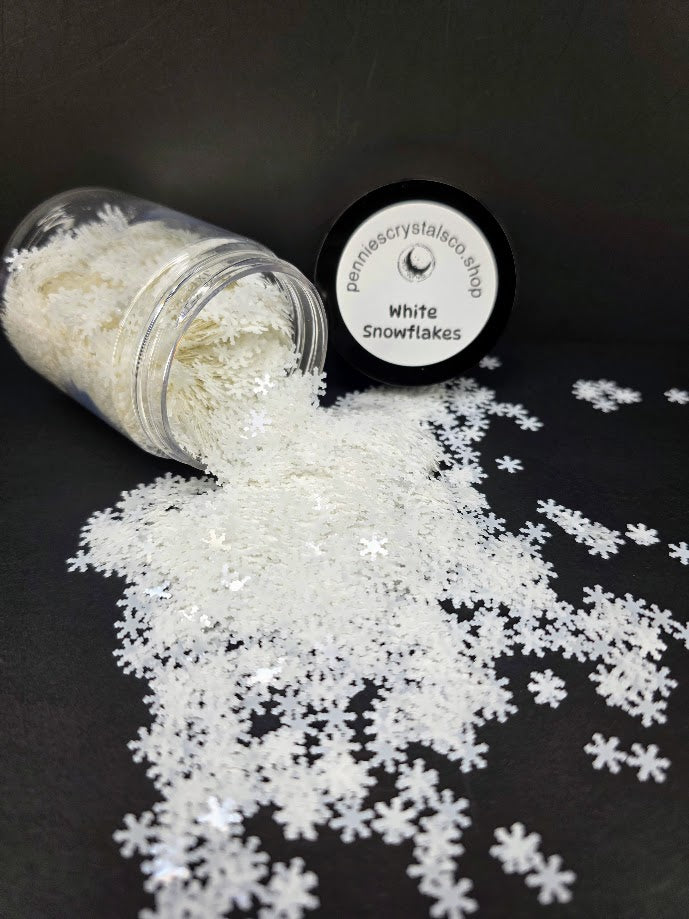 Pure White Snowflakes Shaped Glitter