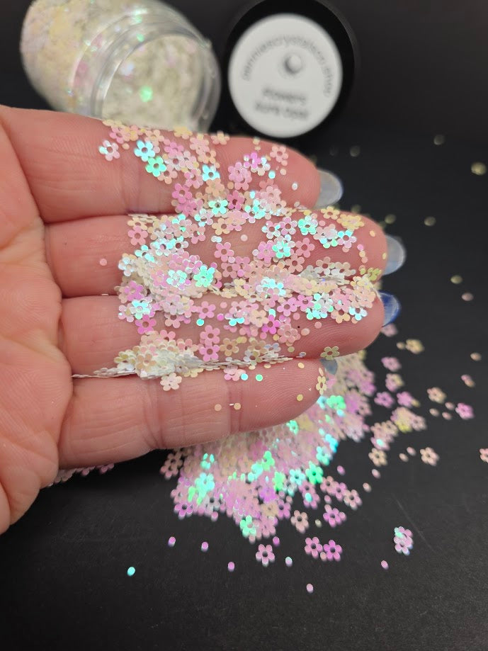 Aura Opal Flowers Shaped Glitter