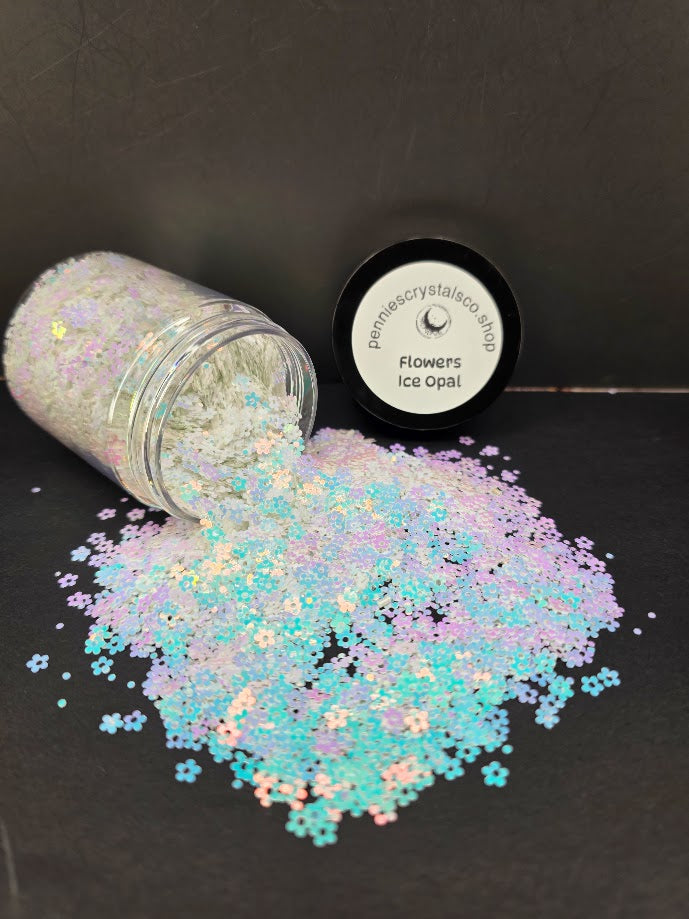 Ice Opal Flowers Shaped Glitter