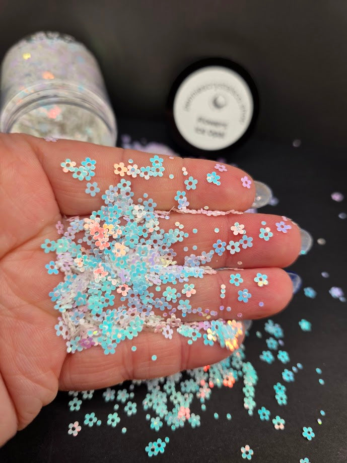 Ice Opal Flowers Shaped Glitter