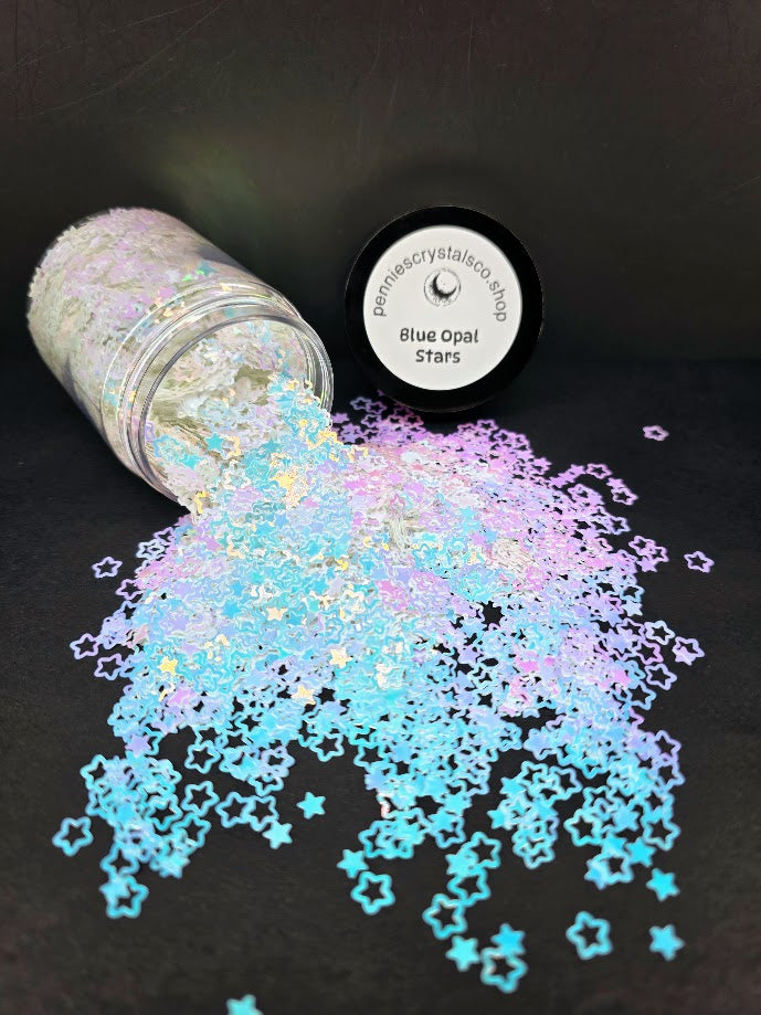 Blue Opal Hollow Stars Shaped Glitter