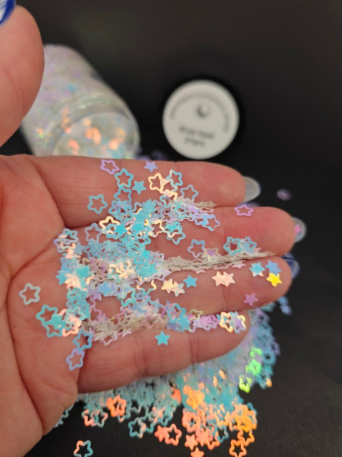 Blue Opal Hollow Stars Shaped Glitter