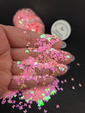 Pink Aura Butterfly Shaped Glitter - Iridescent