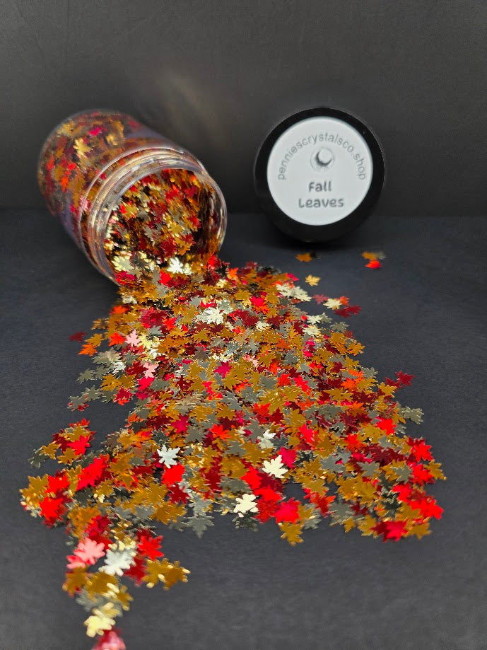 Fall Leaves Shaped Glitter Mix | Metallic