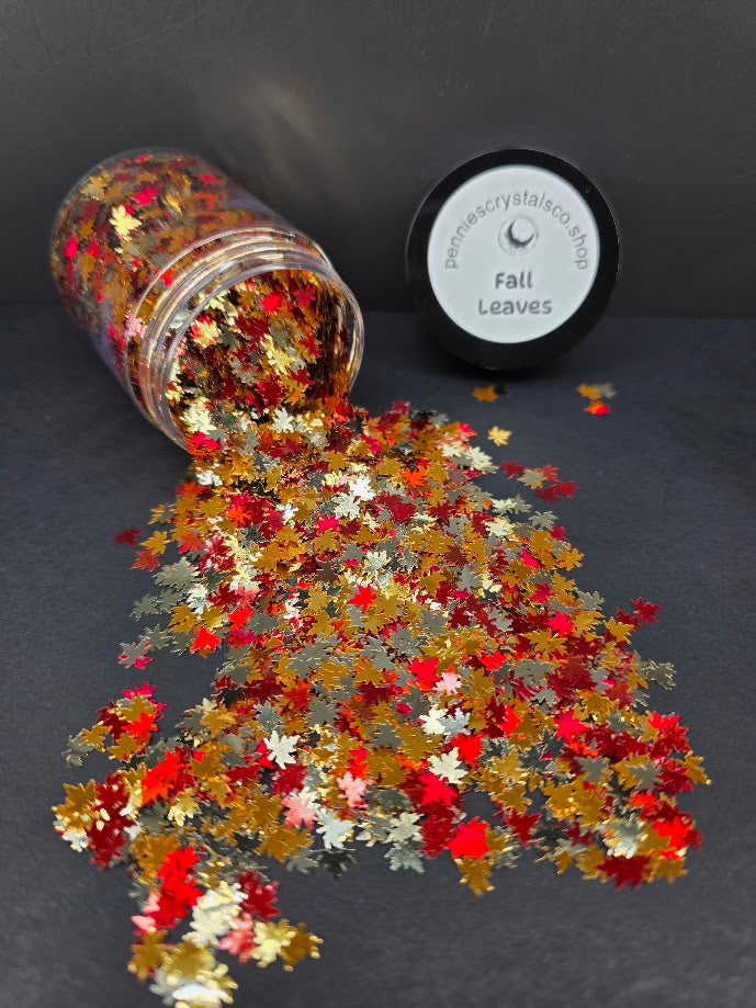 Fall Leaves Shaped Glitter Mix | Metallic