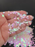 Pink Opal Cherry Blossoms Shaped Glitter