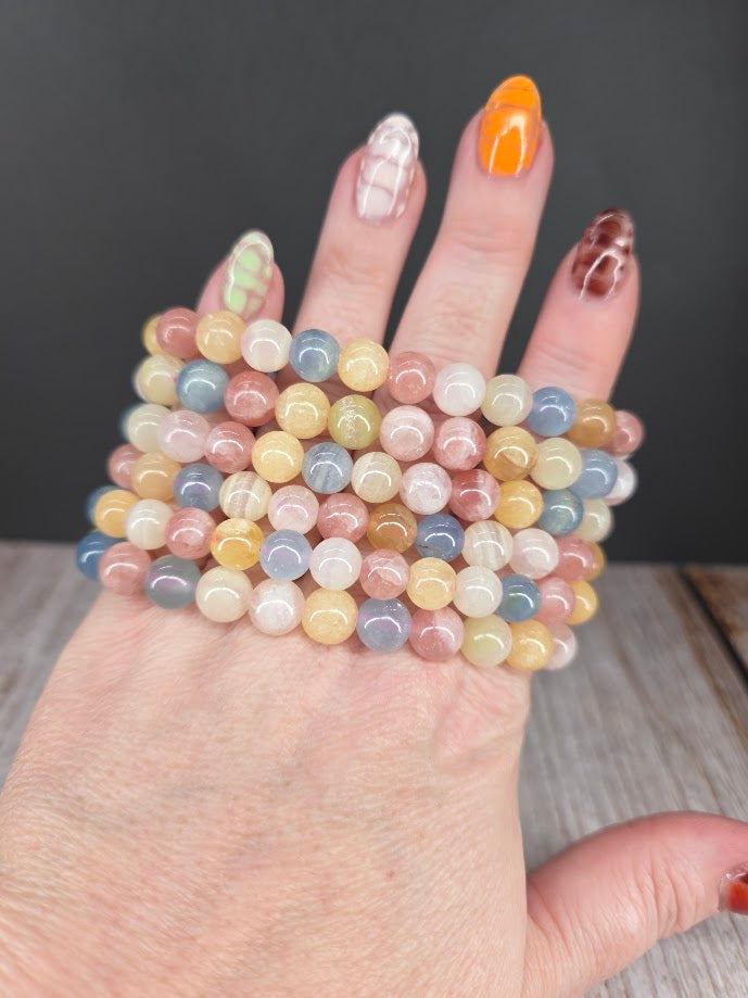 Natural Mixed Calcite 8mm Stretch Bracelet