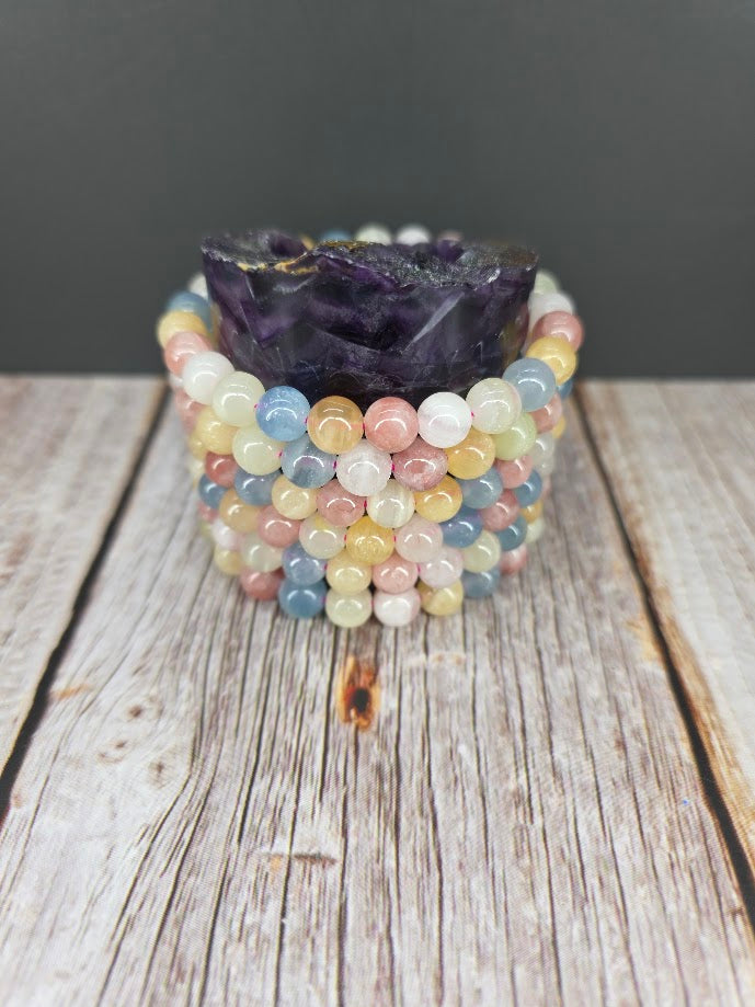 Natural Mixed Calcite 8mm Stretch Bracelet