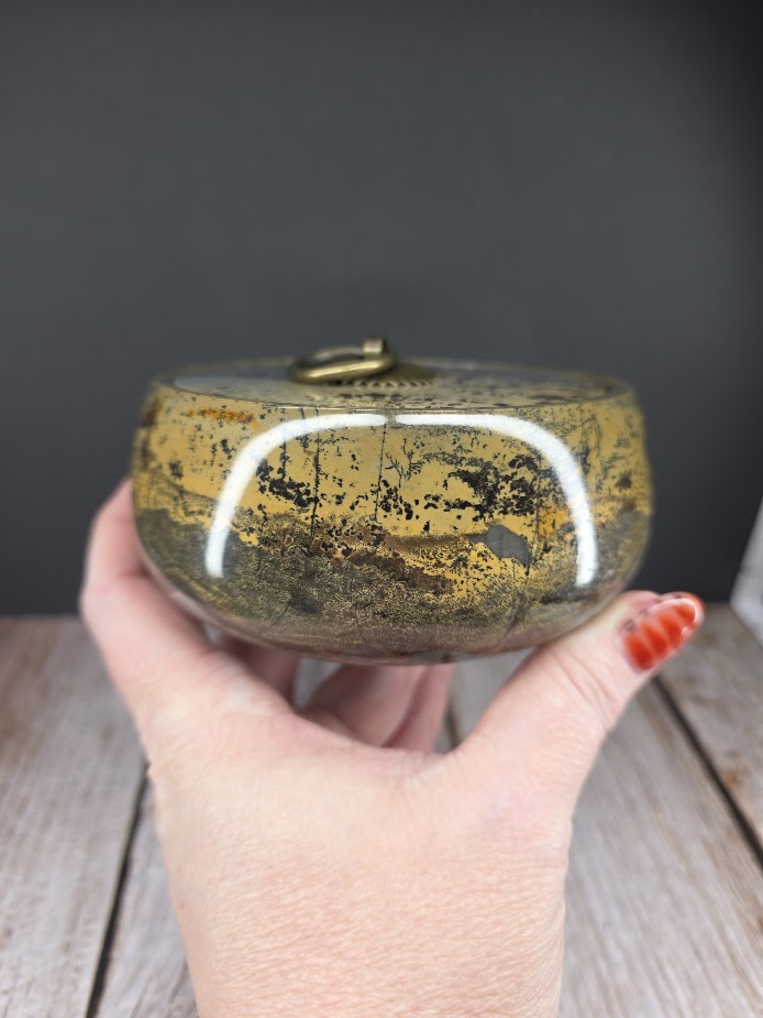 Natural Picture Jasper Bowl with Lid