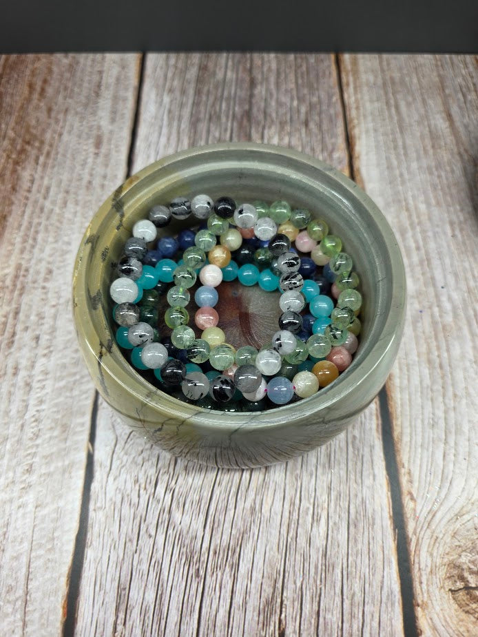 Natural Picture Jasper Bowl with Lid