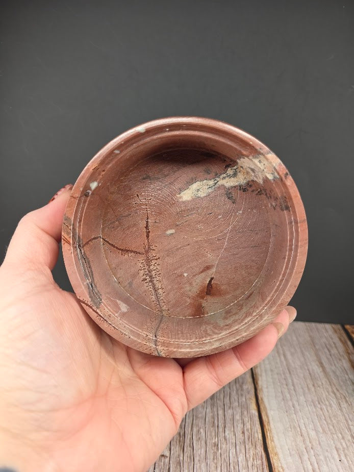 Natural Picture Jasper Bowl with Lid