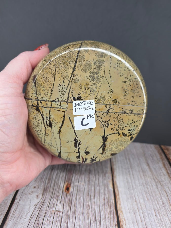 Natural Picture Jasper Bowl with Lid