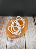 Natural Peach Satin Spar Marquise Shaped Bowl - Large