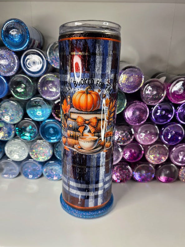 Fully Booked For Fall | 30oz Skinny Stainless Steel Epoxy Tumbler - Fall Theme