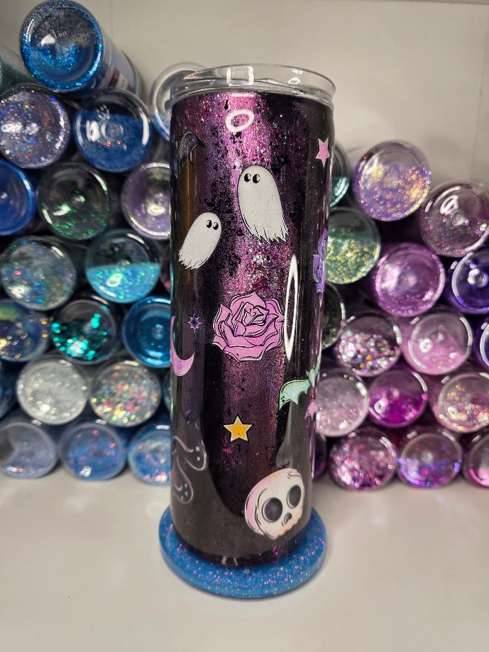 Purple Halloween | 20oz Skinny Stainless Steel Epoxy Tumbler - Halloween
