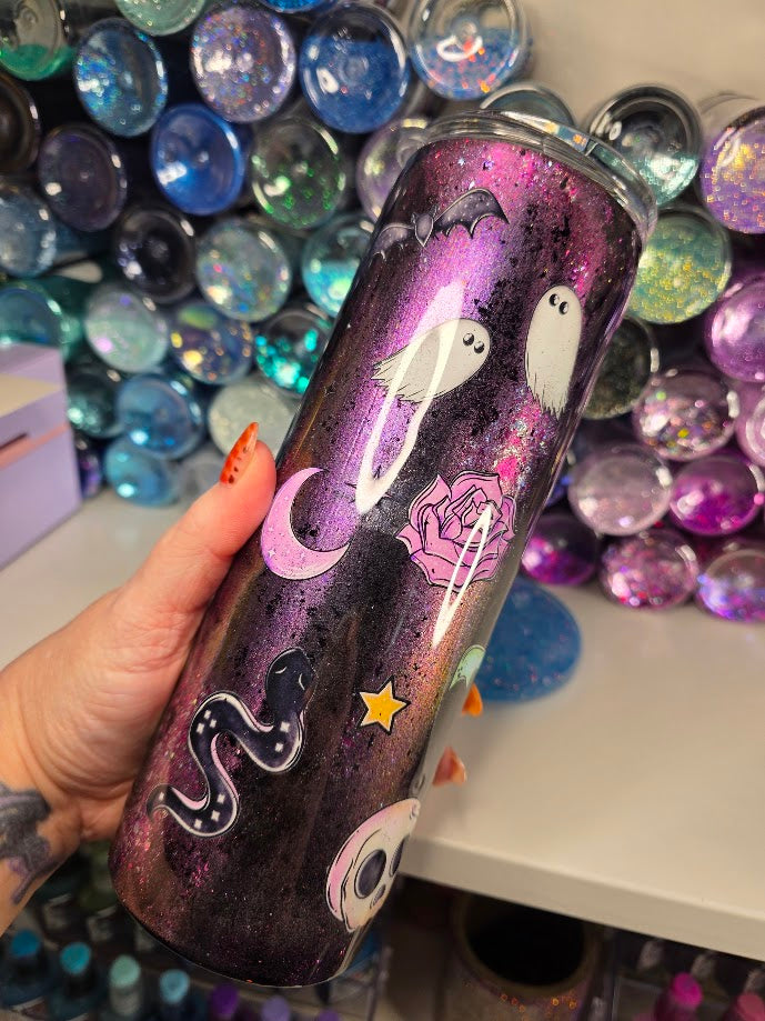 Purple Halloween | 20oz Skinny Stainless Steel Epoxy Tumbler - Halloween