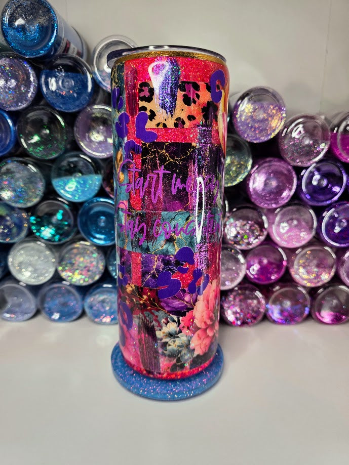 Start Messy, Stay Consistent | 20oz Skinny Stainless Steel Epoxy Tumbler