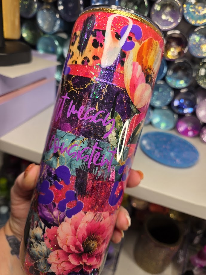 Start Messy, Stay Consistent | 20oz Skinny Stainless Steel Epoxy Tumbler
