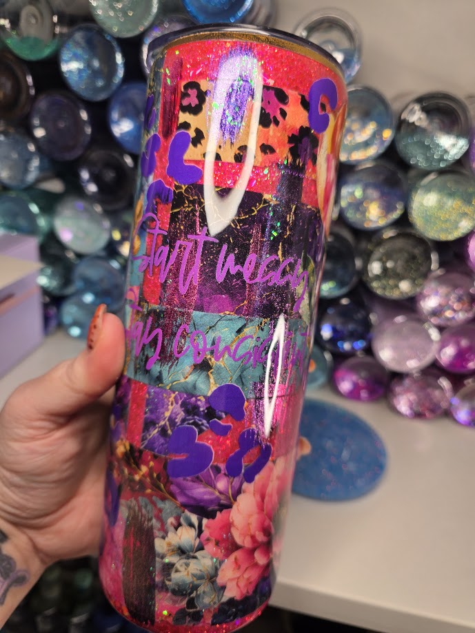 Start Messy, Stay Consistent | 20oz Skinny Stainless Steel Epoxy Tumbler