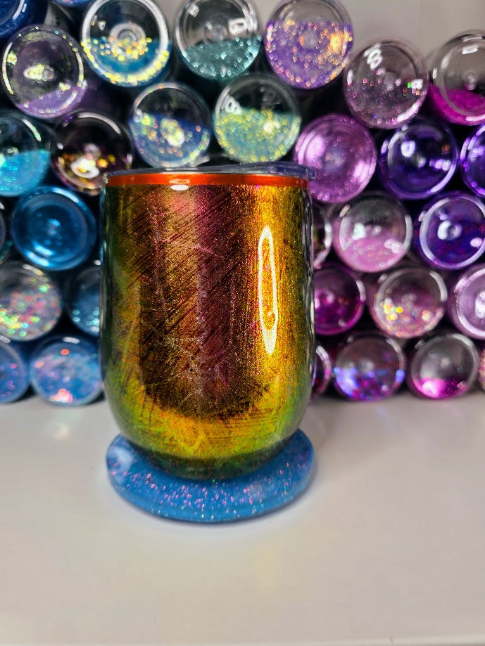 Witches Brooms with Quote | 12oz Stemless Wine Glass Stainless Epoxy Tumbler - Fall