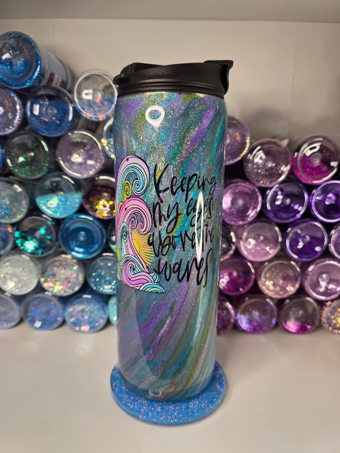 Keeping My Eyes Above The Waves | 18oz Dual Flip Skinny Stainless Steel Epoxy Tumbler