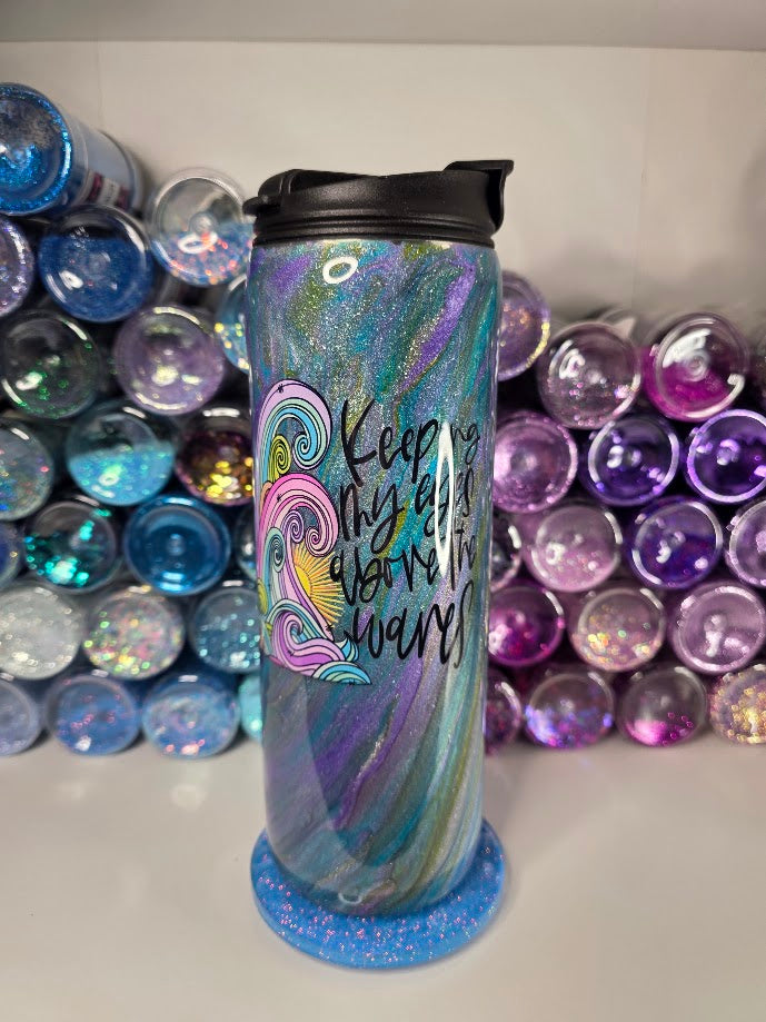 Keeping My Eyes Above The Waves | 18oz Dual Flip Skinny Stainless Steel Epoxy Tumbler