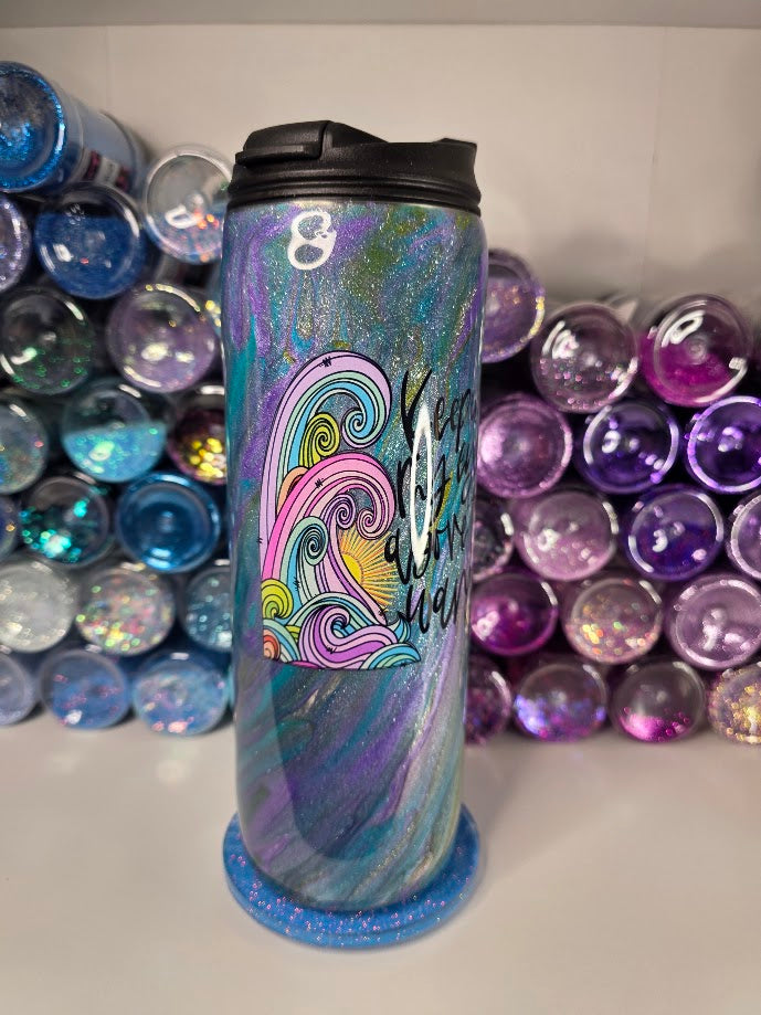 Keeping My Eyes Above The Waves | 18oz Dual Flip Skinny Stainless Steel Epoxy Tumbler
