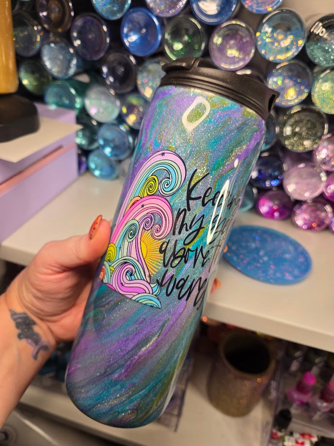 Keeping My Eyes Above The Waves | 18oz Dual Flip Skinny Stainless Steel Epoxy Tumbler