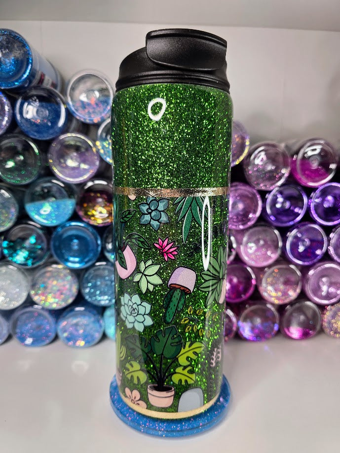 Plant Mom Life | 18oz Dual Flip Skinny Stainless Steel Epoxy Tumbler