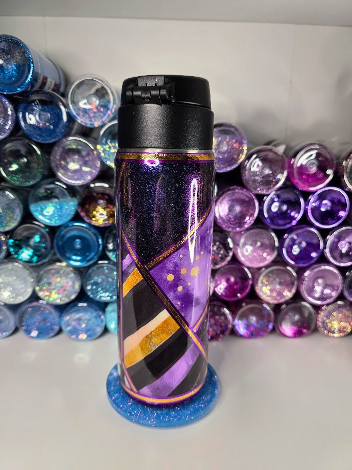 Purple Stars Patchwork | 17oz Push Top Stainless Steel Epoxy Tumbler