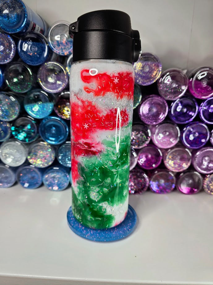 Christmas Vibes - No Decal | 17oz Push Top Stainless Steel Epoxy Tumbler