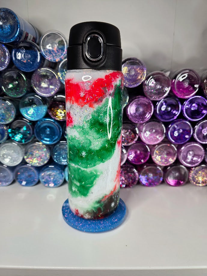 Christmas Vibes - No Decal | 17oz Push Top Stainless Steel Epoxy Tumbler
