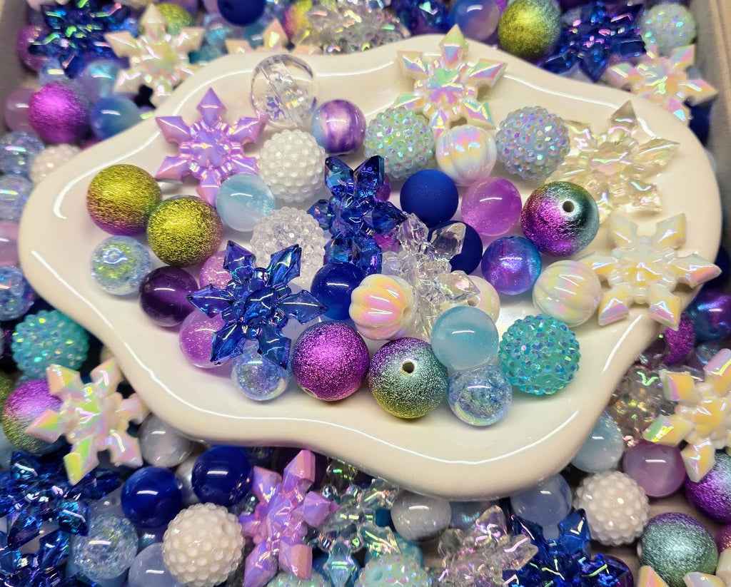 Frosted - Acrylic Bead Mix | Winter Theme