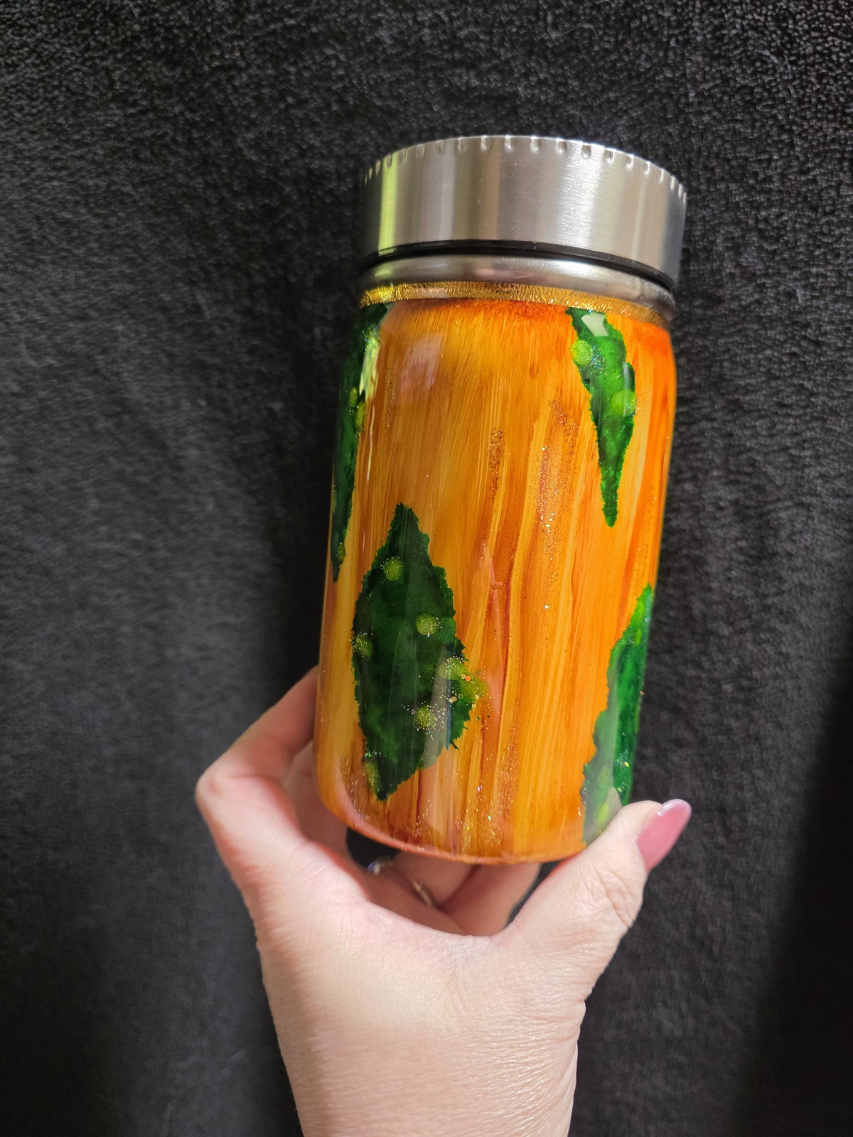 Mossy Cottage Wood Grain | 17oz Push Top Stainless Steel Epoxy Tumbler
