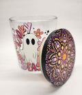 Spooky Season Ghost Mandala Stash Jar - Halloween
