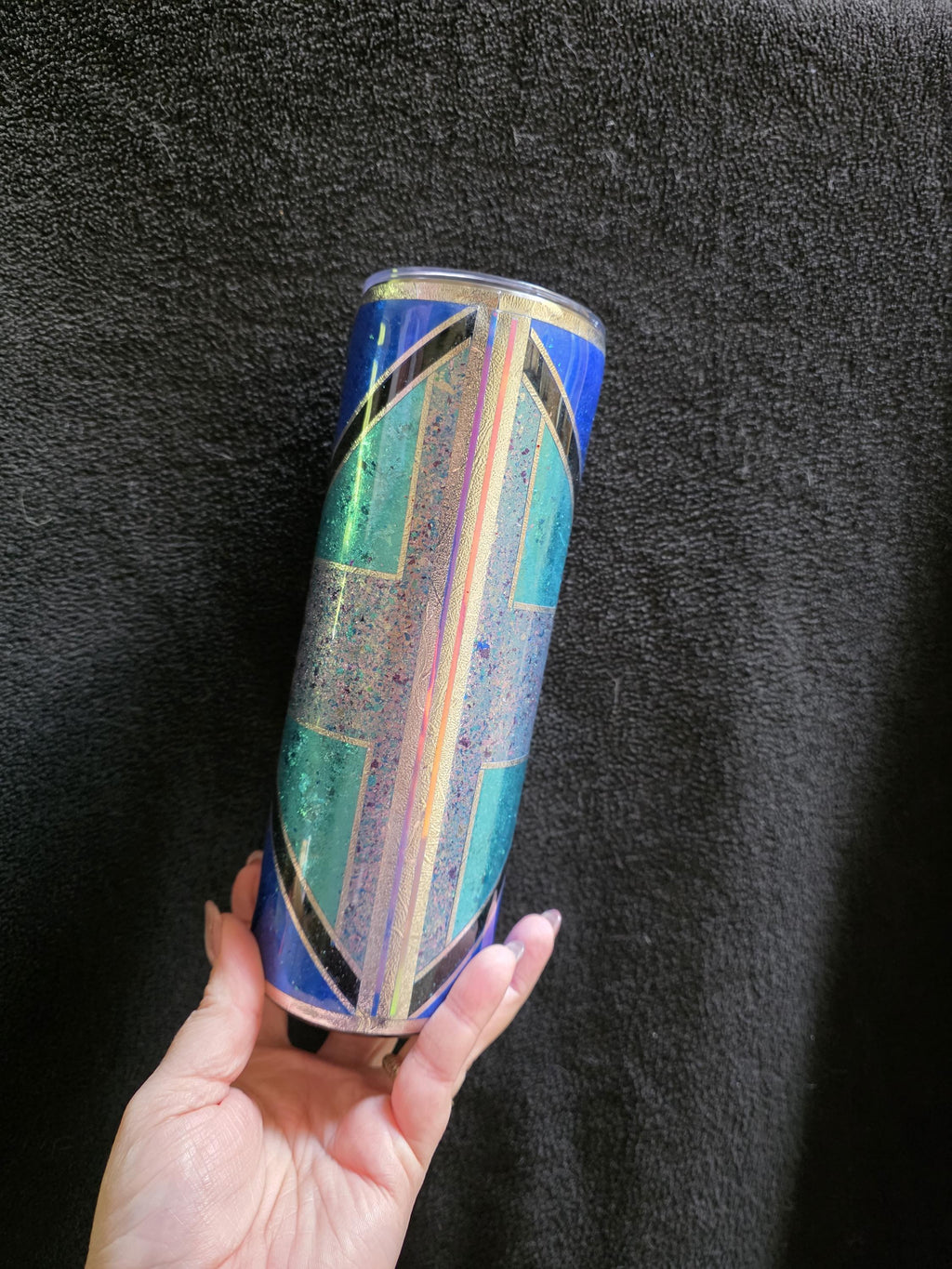 Geometric Metallic | 20oz Skinny Stainless Steel Epoxy Tumbler